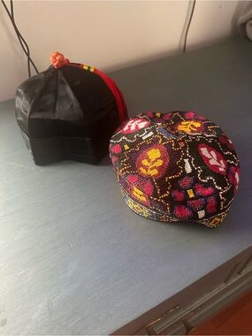 Embroidered Multicolor handstitched Round Cap